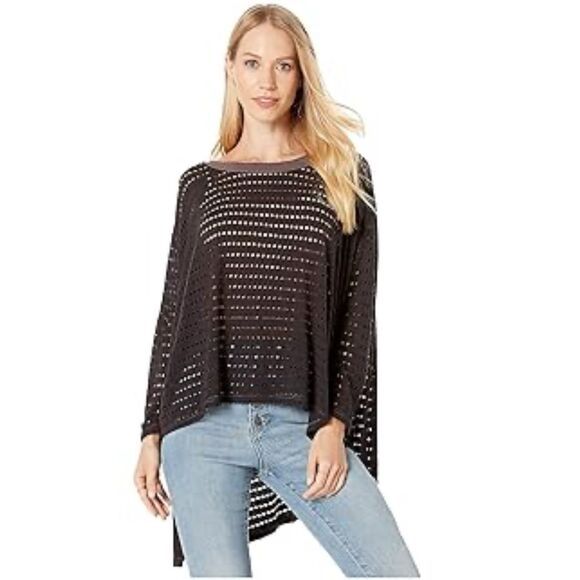 Hard Tail Black Hi-Low Oversized Perforated Tunic XS - Picture 1 of 12